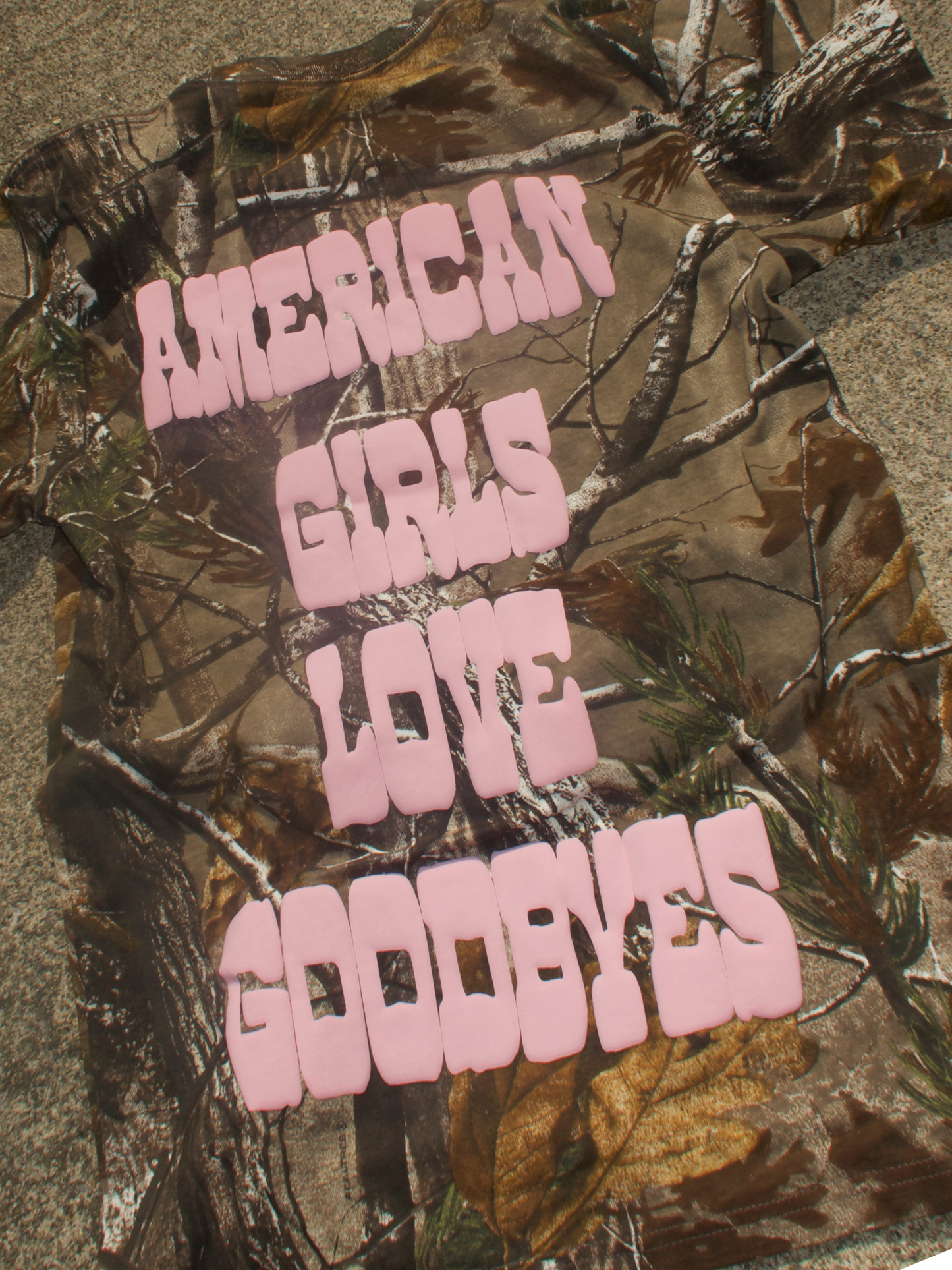 AMERICAN GIRLS LOVE GOODBYES Camo Box Tee