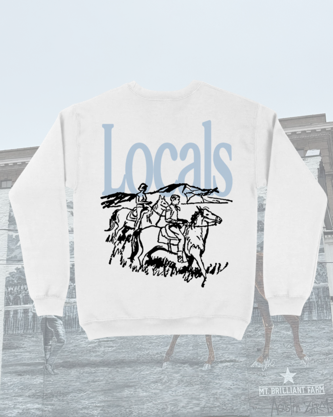 "Riding With The Locals" Crisp Crewneck