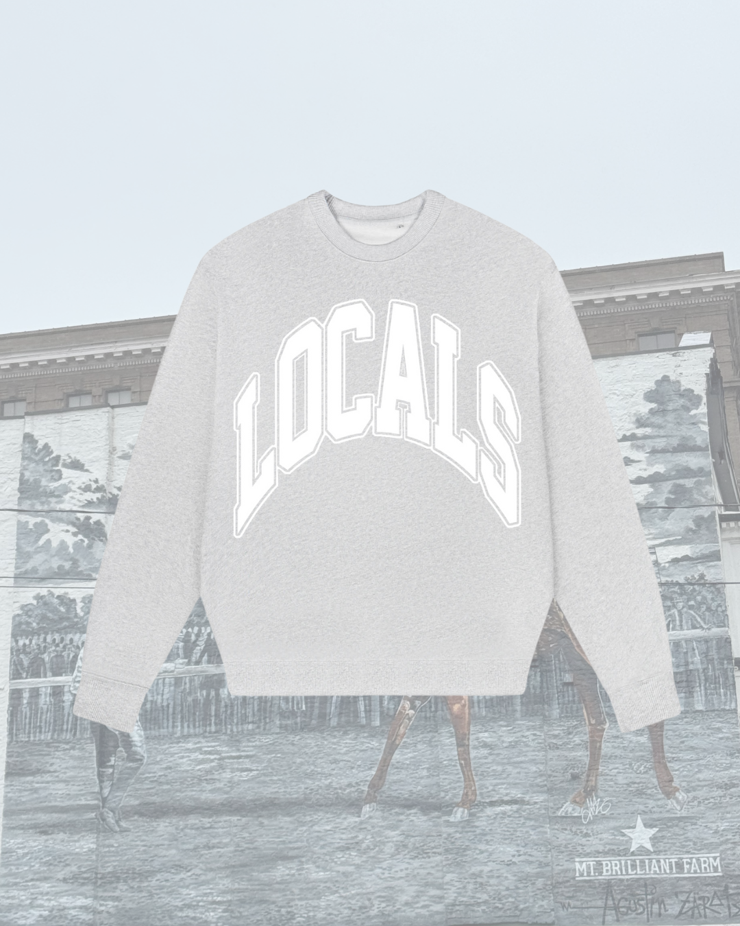 "LOCALS" Scholar Arch Ash Gray Crewneck