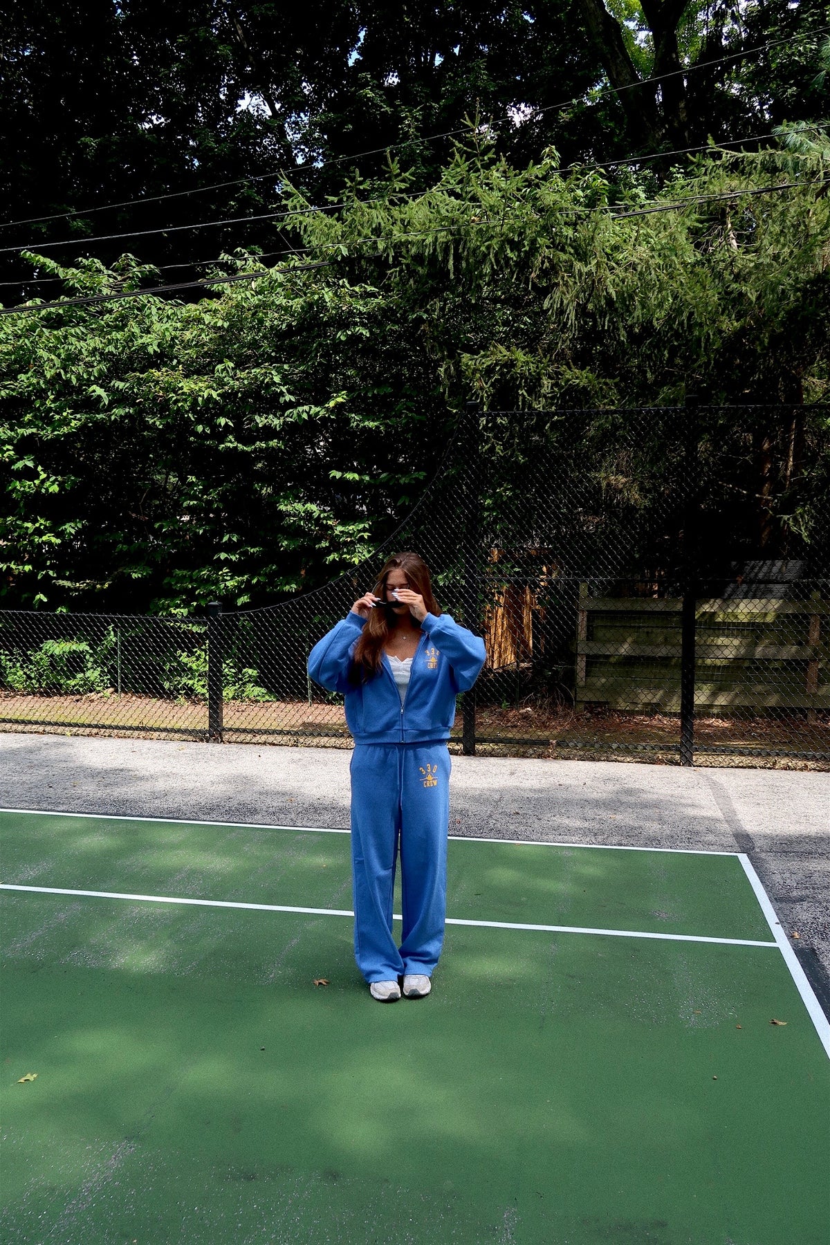 330 CREW Cyan Blue Zip Up