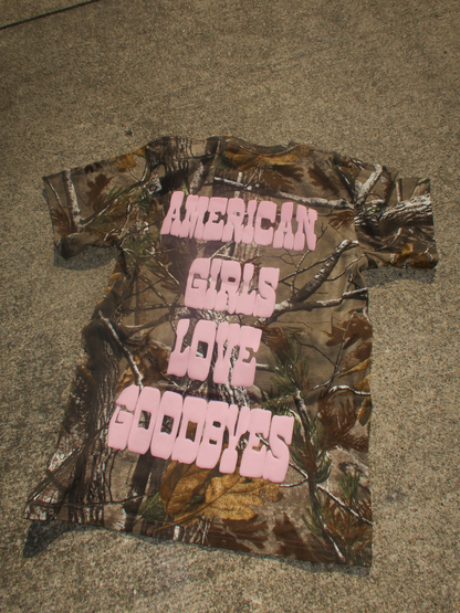 AMERICAN GIRLS LOVE GOODBYES Camo Box Tee