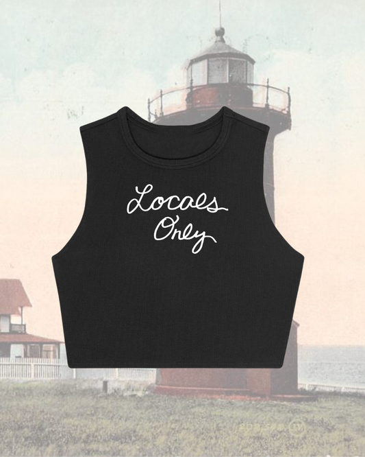 Locals Only Cursive Onyx Ribbed Tank