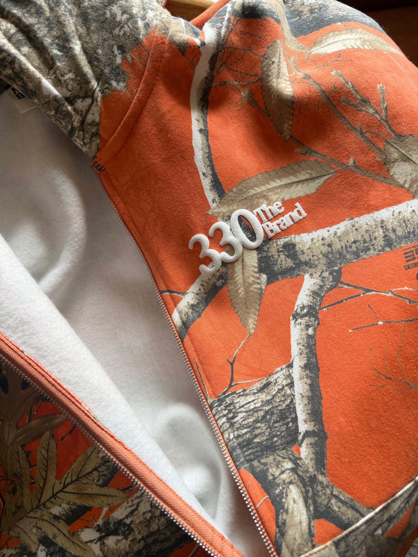 330THEBRAND Tangelo Orange Camo Zip Up
