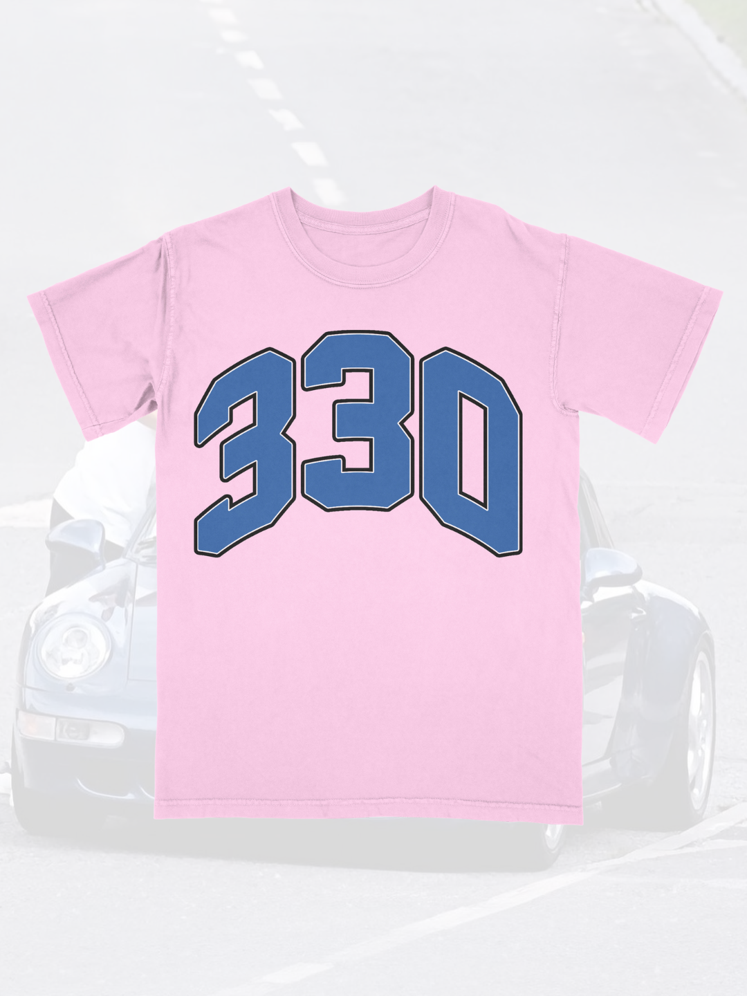 "330" Campus Pink & Denim Tee