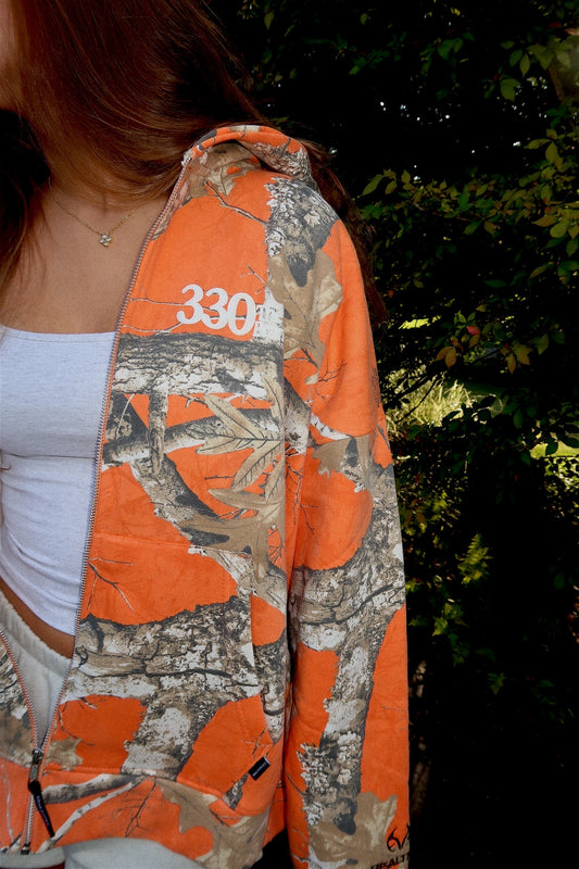 330THEBRAND Tangelo Orange Camo Zip Up