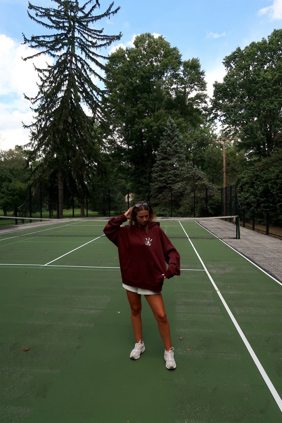 330 CREW Burgundy Hoodie Sweatshirt