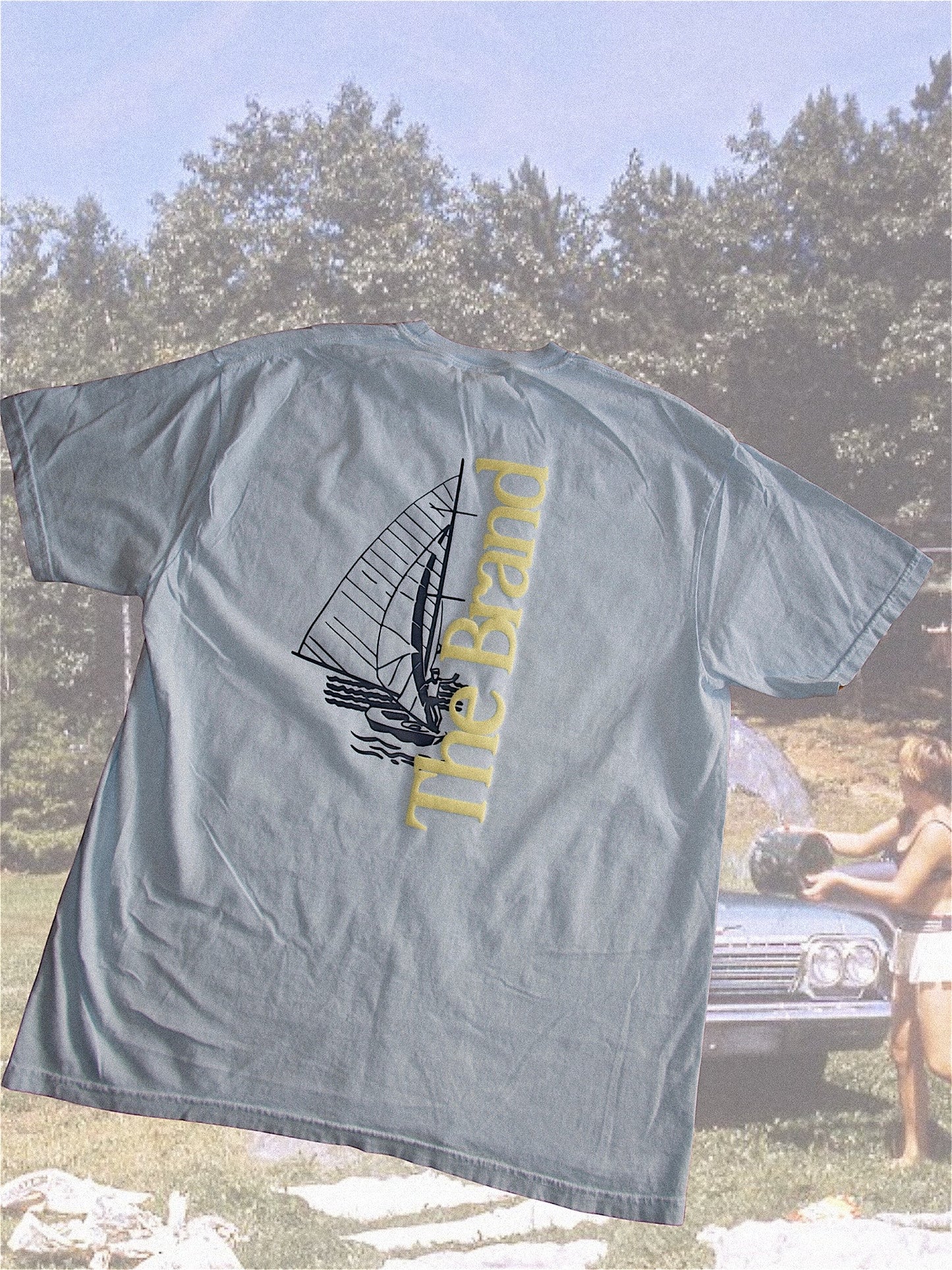 THE BRAND SAILED LIGHT BLUE GARMENT TEE