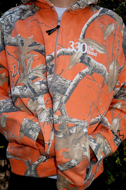 330THEBRAND Tangelo Orange Camo Zip Up