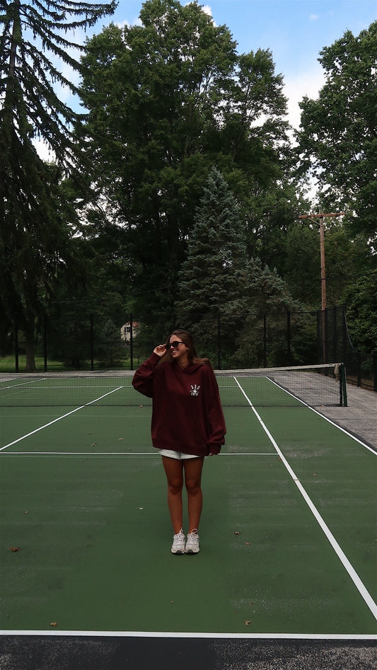 330 CREW Burgundy Hoodie Sweatshirt